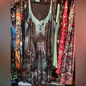 Blackmilk Atlantian Gothic Galaxy mono IOD Inside out longline dress Large